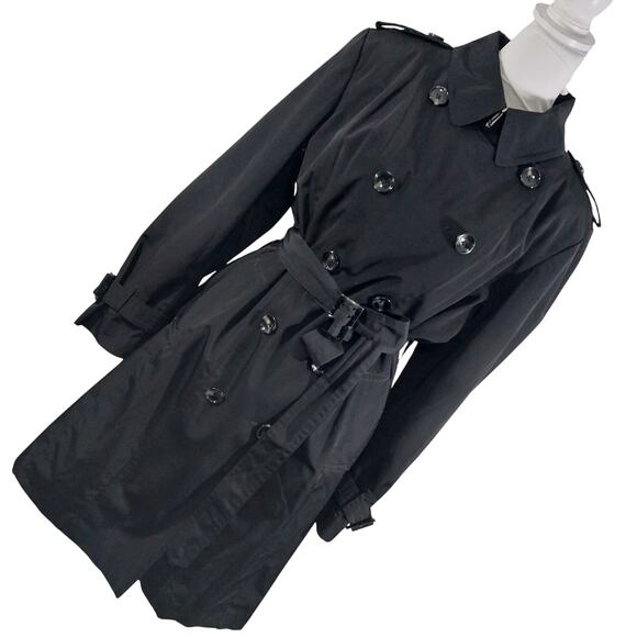 LONDON FOG! RICH BLACK DOUBLE BREASTED CLASSIC BELTED TRENCHCOAT, JACKET! SZ XL - Picture 15 of 15